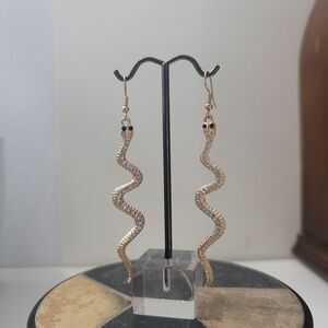 Snake Earrings (Gold With Black eyes) *NEW*